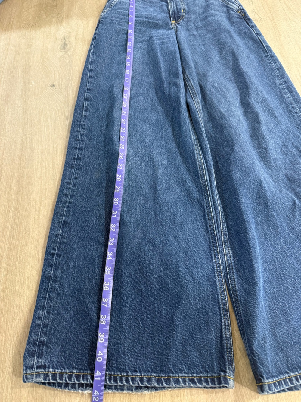 FRAME Wide Leg Trouser Jeans High Rise Blind Spot Wash Denim Size 23 - Picture 12 of 15